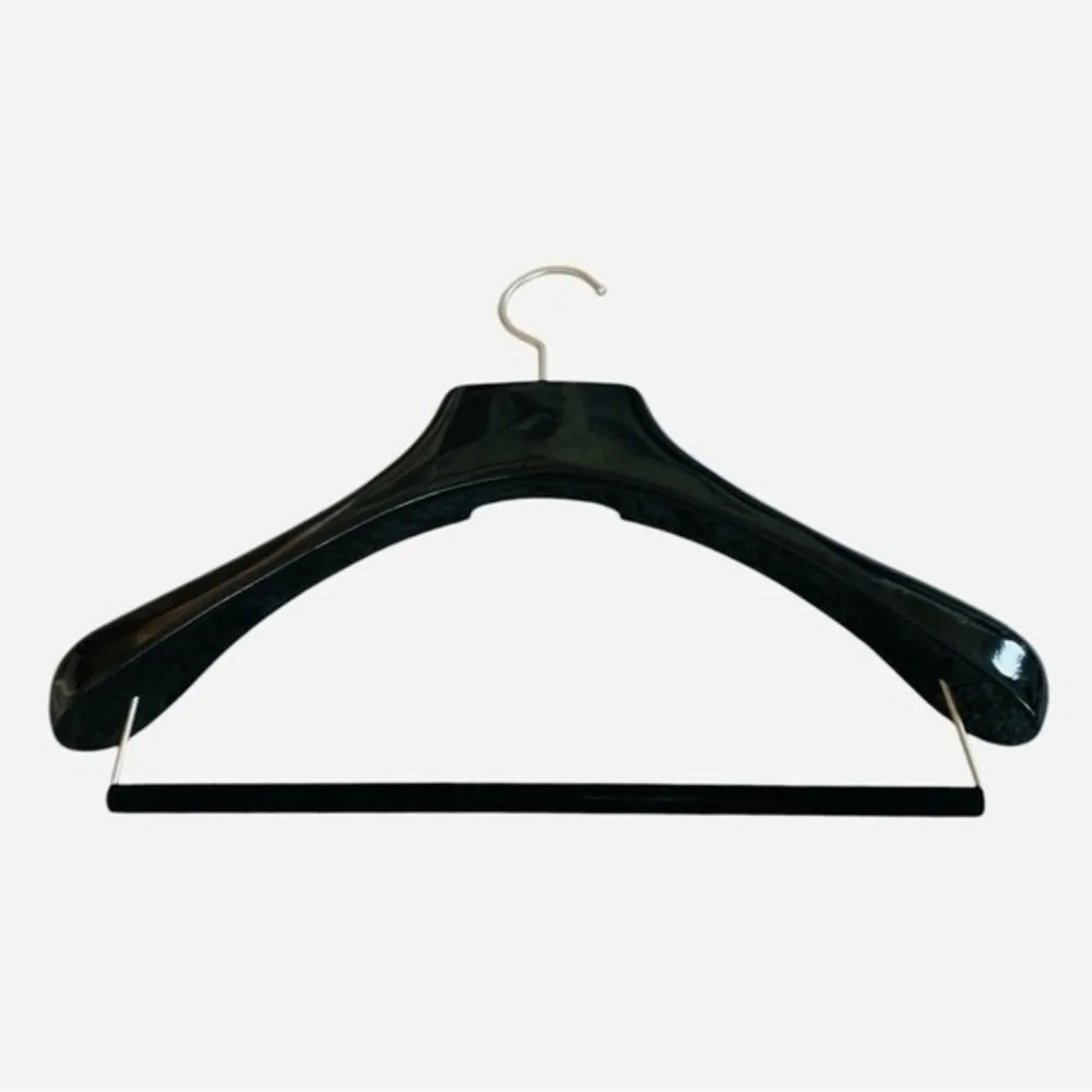Luxury Suit Hanger Black Polished Wood Silver Plate ENZO Custom Clothes Hanger